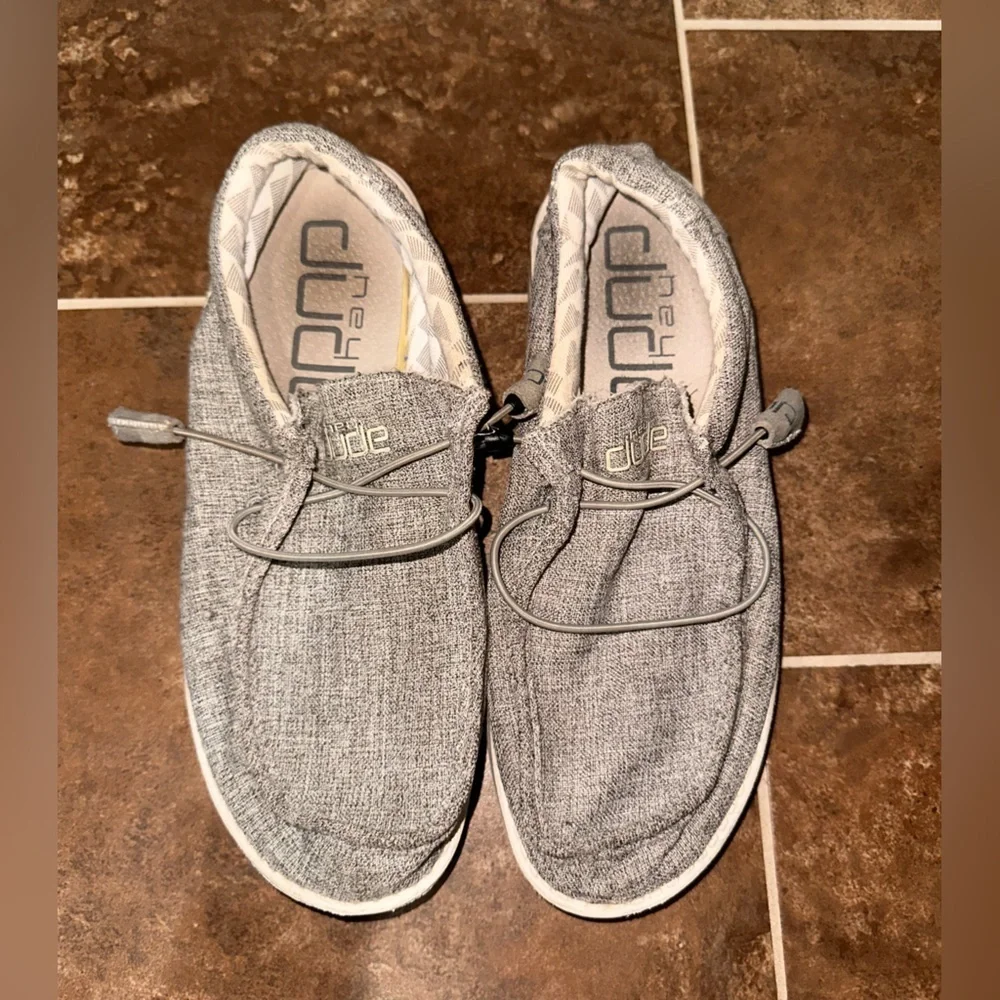 Hey Dude Wally Chambray Gray Shoes